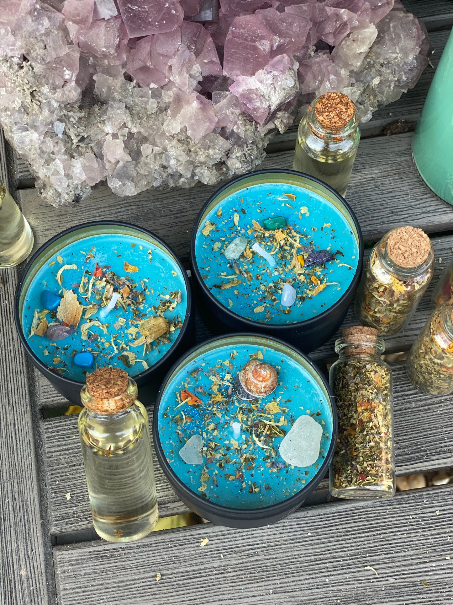 Mini Pisces Full Mahina “Moon” Ritual Candles 5oz tin Plumeria, Hibiscus, Jasmine & Lemongrass