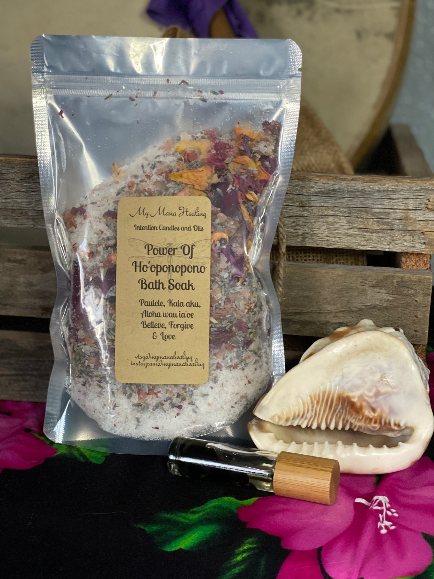 Power Of Ho’oponopono Bath Salt Soak with dried herbs 16oz